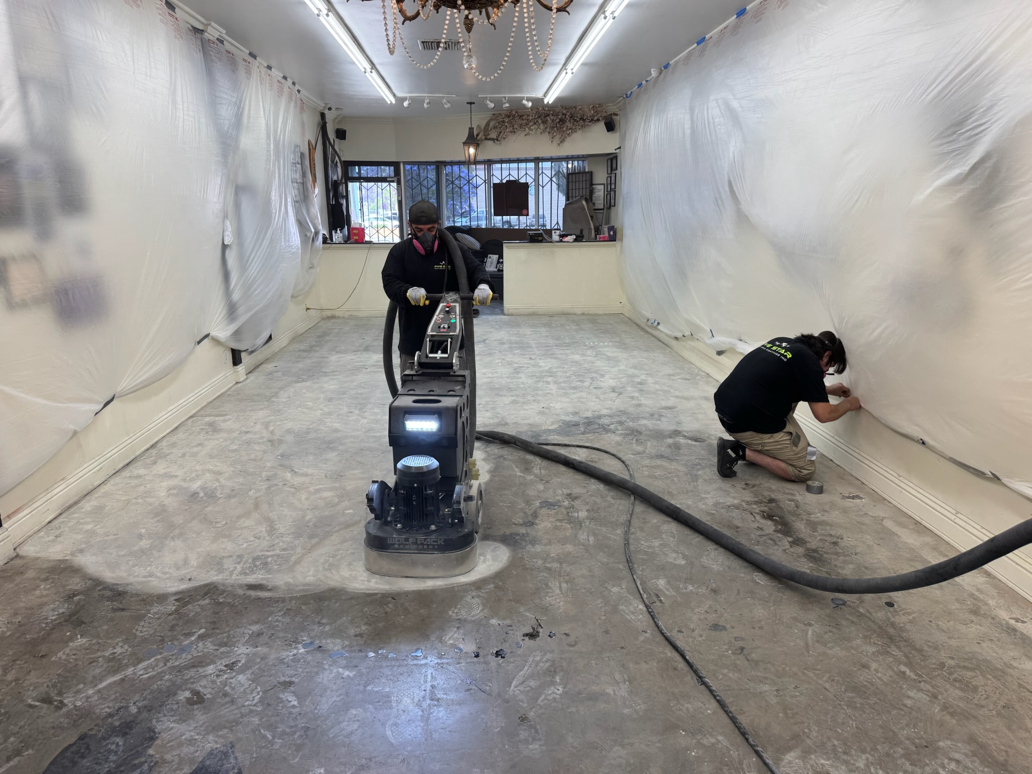Grind & Seal Concrete Floor in Tattoo Shop in Granada Hills
