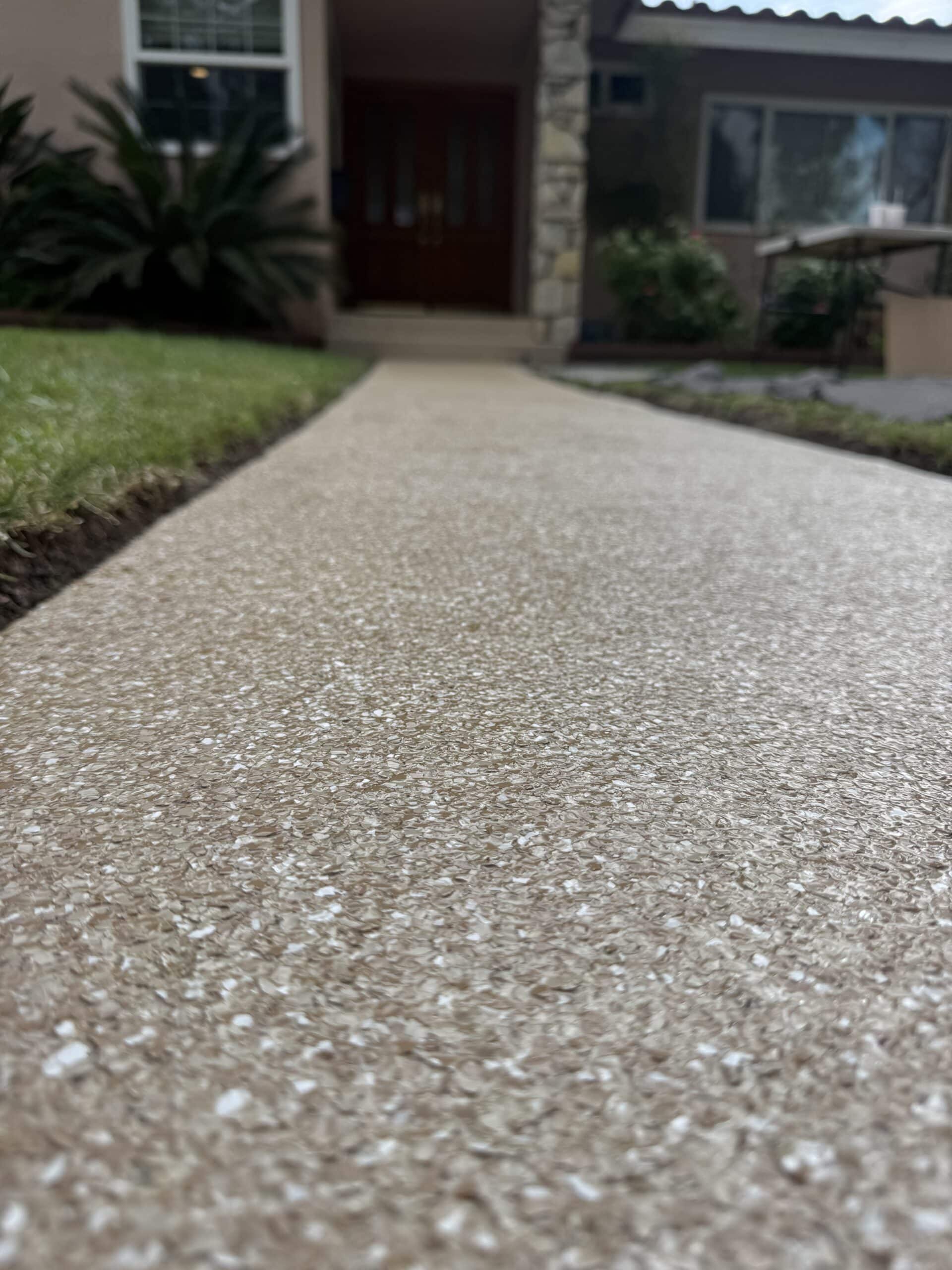Before epoxy installation on residential concrete walkway and step in Northridge CA