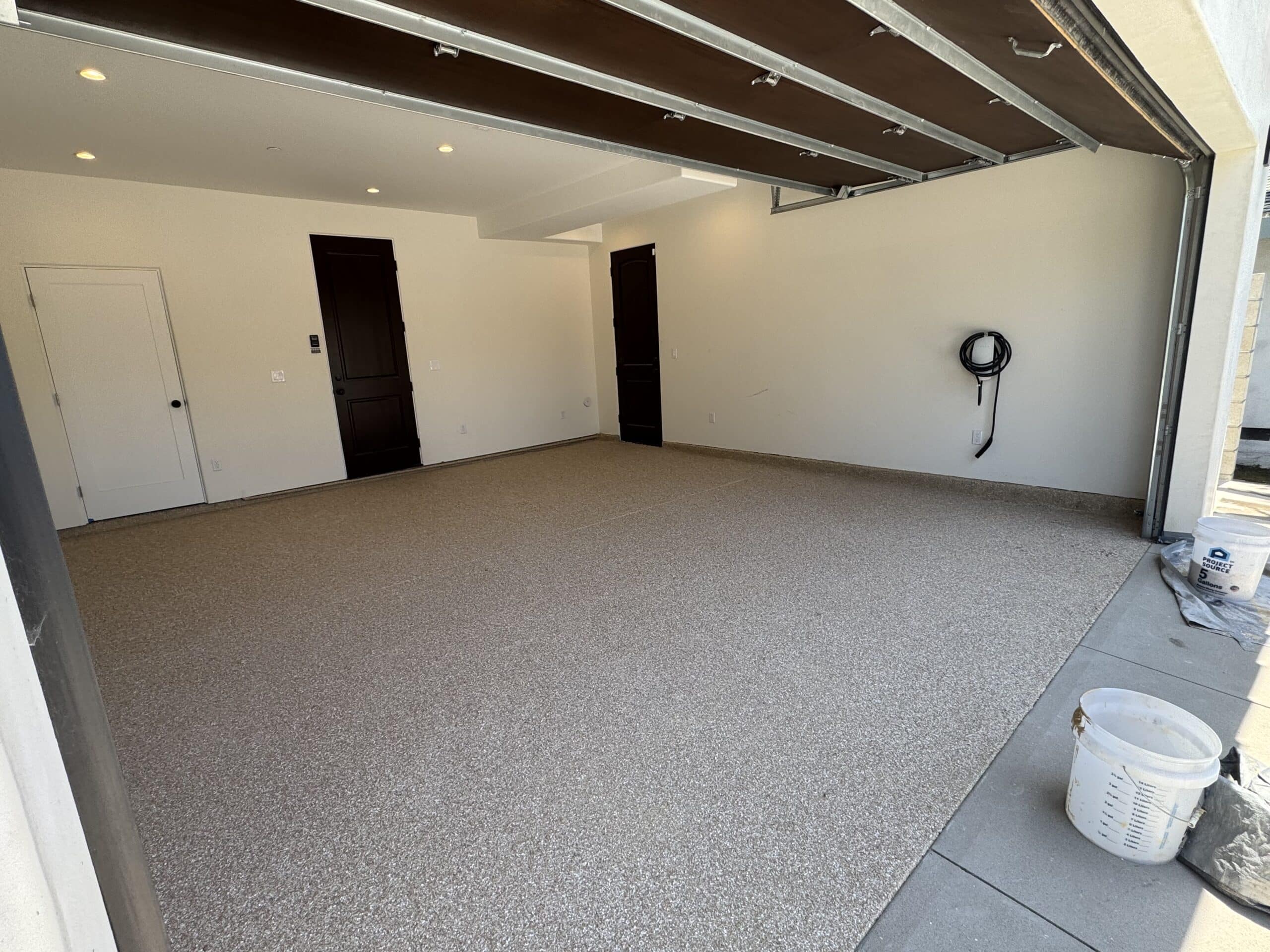 Finished Epoxy Flake Broadcast Garage Floor in Valencia, CA