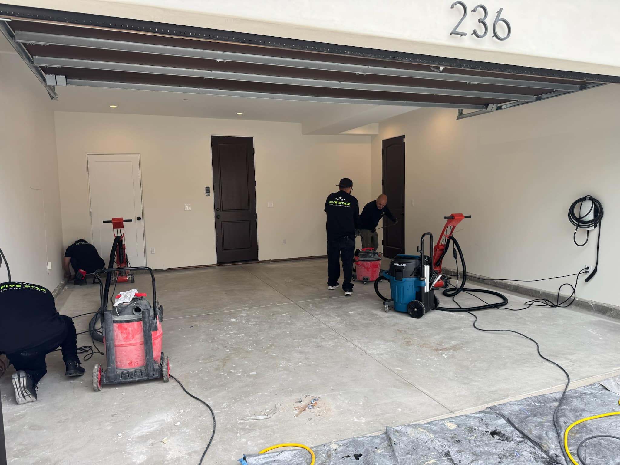 preparing concrete for epoxy, day 1