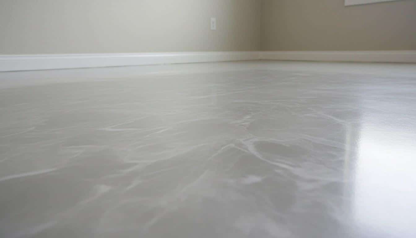 Metallic epoxy floor coating in a residential interior space near Pacific Palisades CA