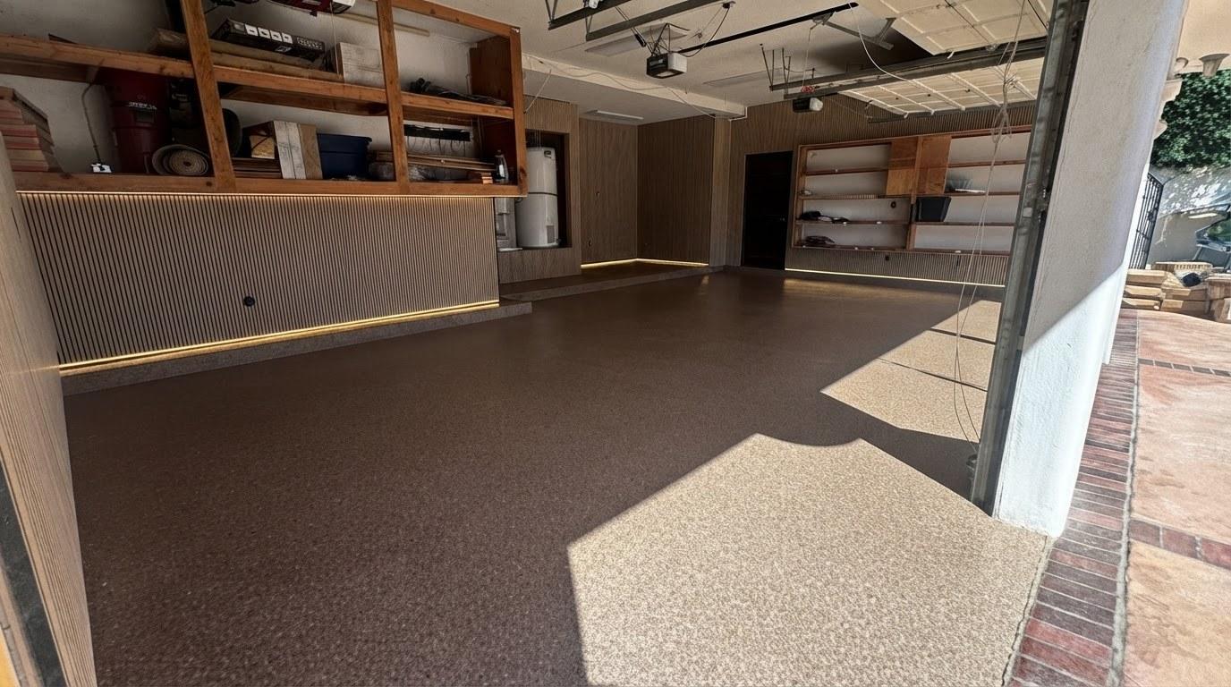 Completed epoxy flooring installation work at Five Star Epoxy & Coatings