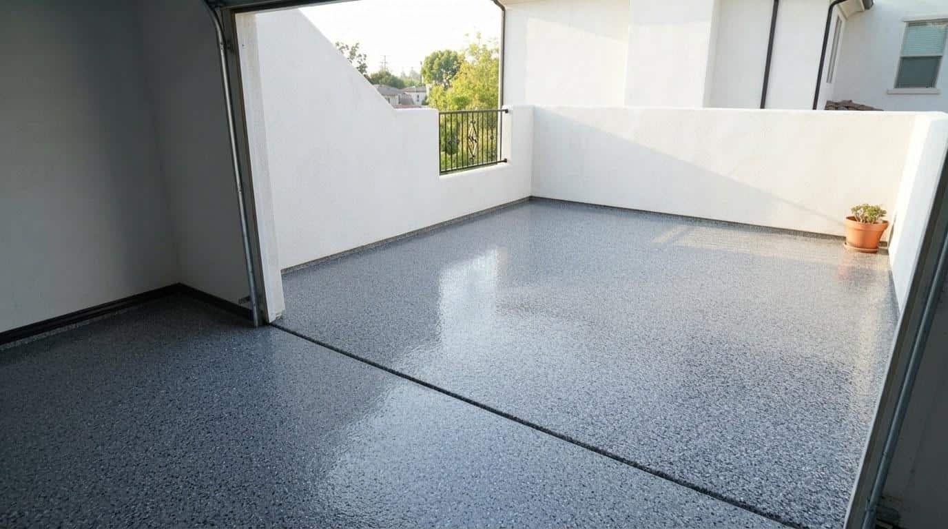 Finished balcony driveway epoxy coatings work at Five Star Epoxy & Coatings