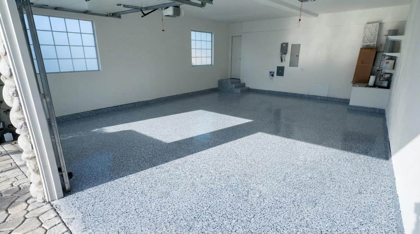 Completed epoxy flooring installation work at Five Star Epoxy & Coatings