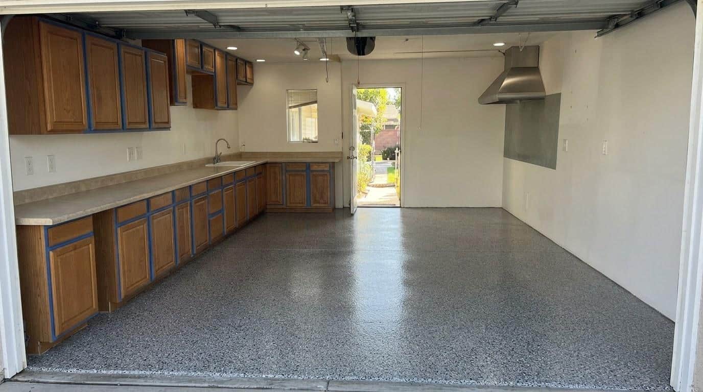 Finished residential epoxy flooring work at Five Star Epoxy & Coatings